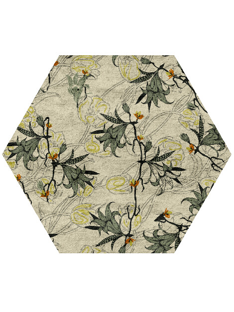Melange Floral Hexagon Hand Tufted Bamboo Silk Custom Rug by Rug Artisan
