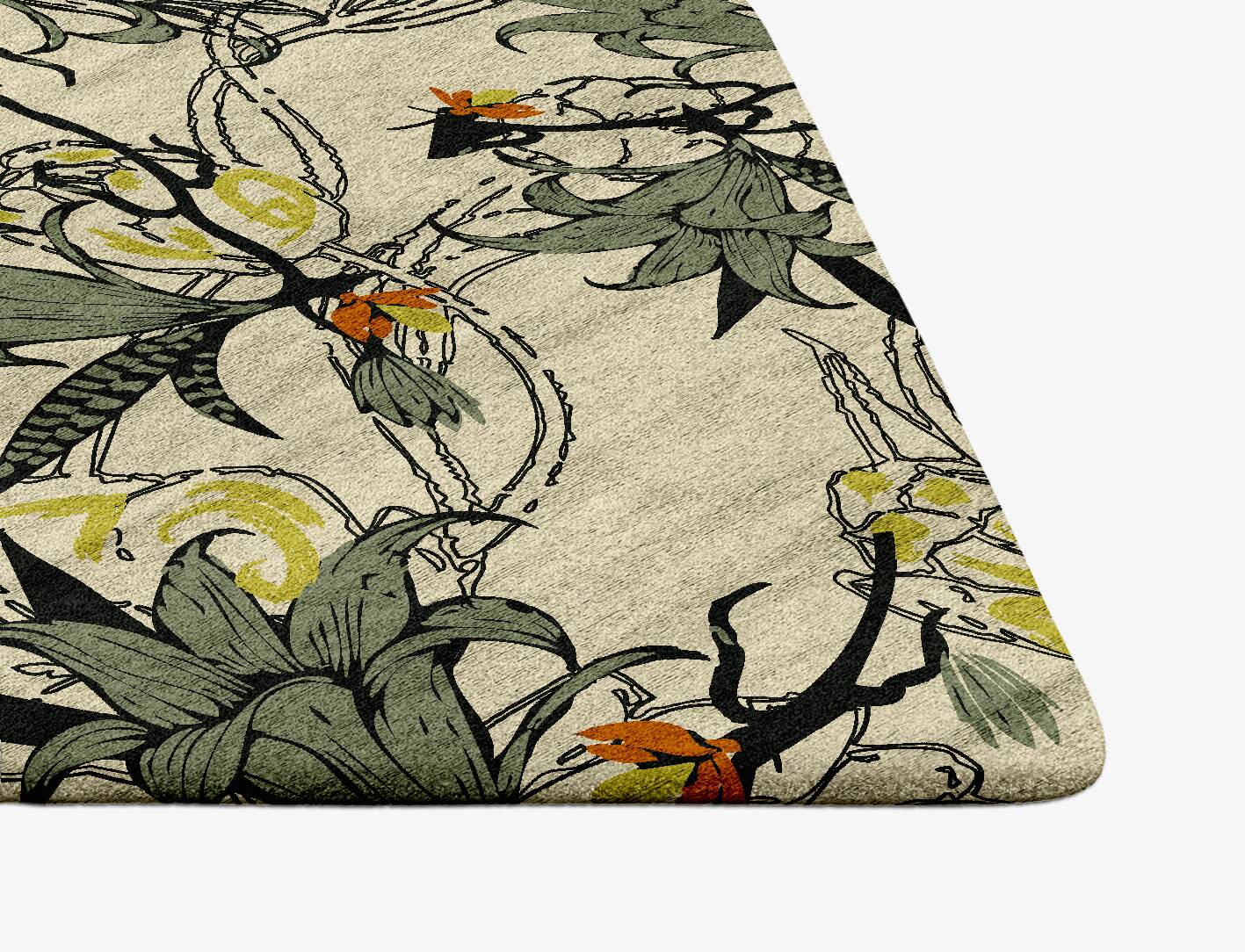 Melange Floral Ogee Hand Tufted Bamboo Silk Custom Rug by Rug Artisan
