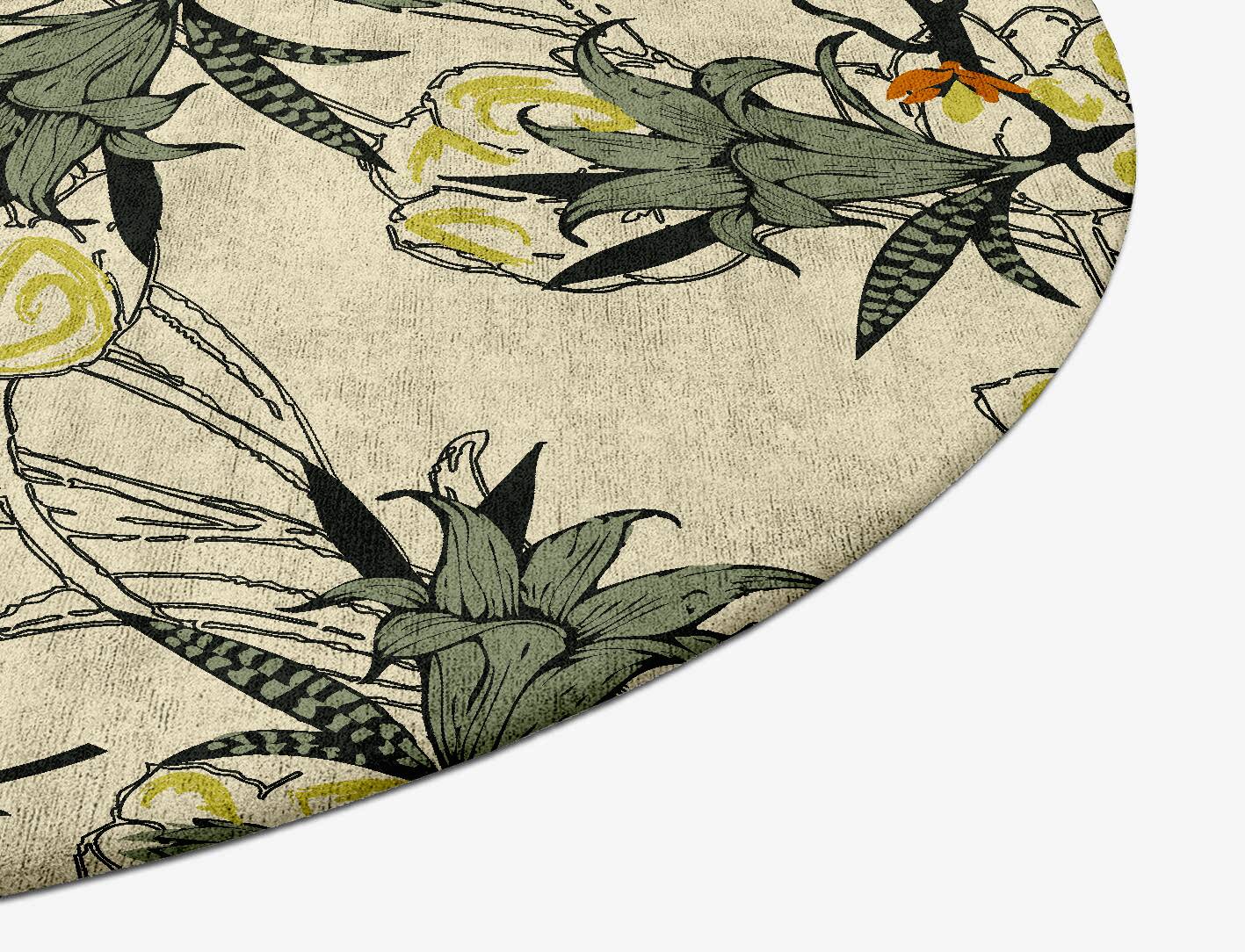 Melange Floral Oval Hand Tufted Bamboo Silk Custom Rug by Rug Artisan