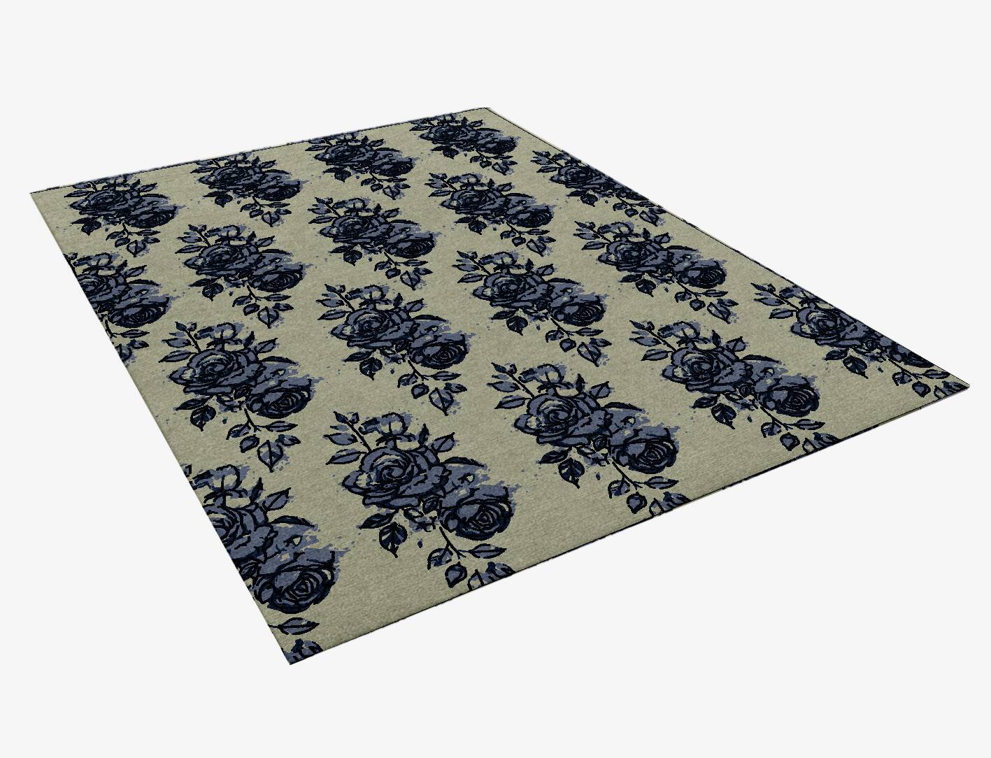 Merewood Floral Rectangle Hand Knotted Tibetan Wool Custom Rug by Rug Artisan