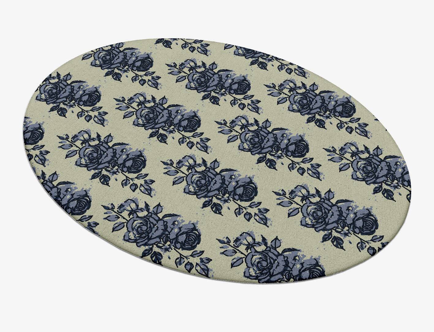Merewood Floral Oval Hand Tufted Pure Wool Custom Rug by Rug Artisan