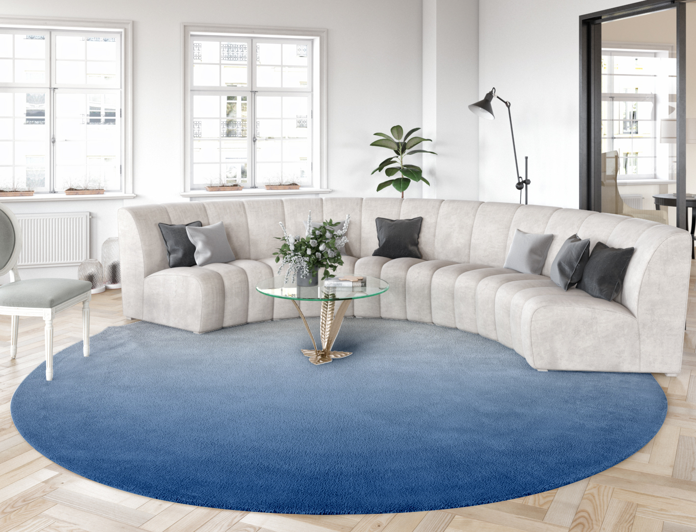 Merge Ombre Round Hand Tufted Pure Wool Custom Rug by Rug Artisan