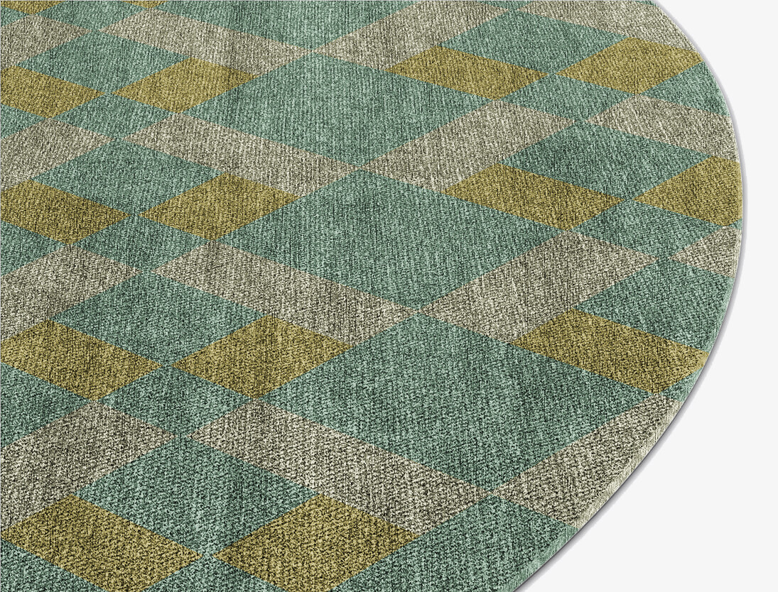 Merlin Geometric Oval Flatweave Bamboo Silk Custom Rug by Rug Artisan