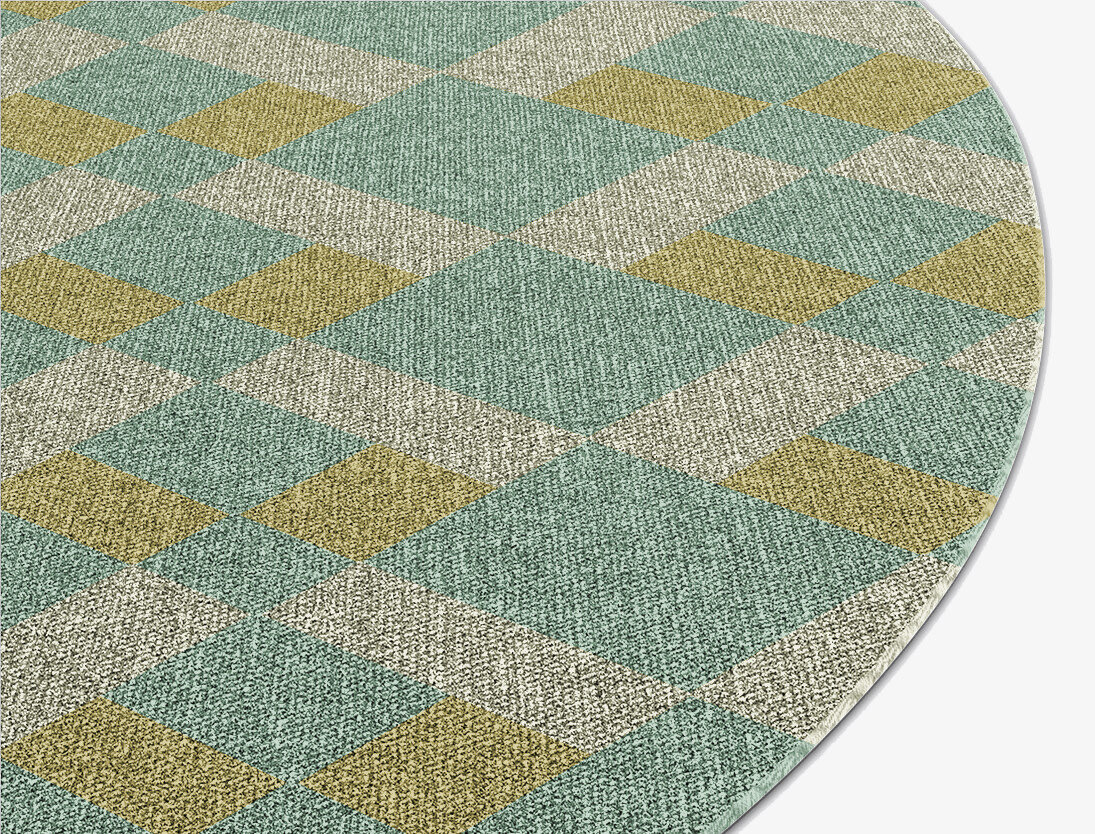 Merlin Geometric Oval Flatweave New Zealand Wool Custom Rug by Rug Artisan