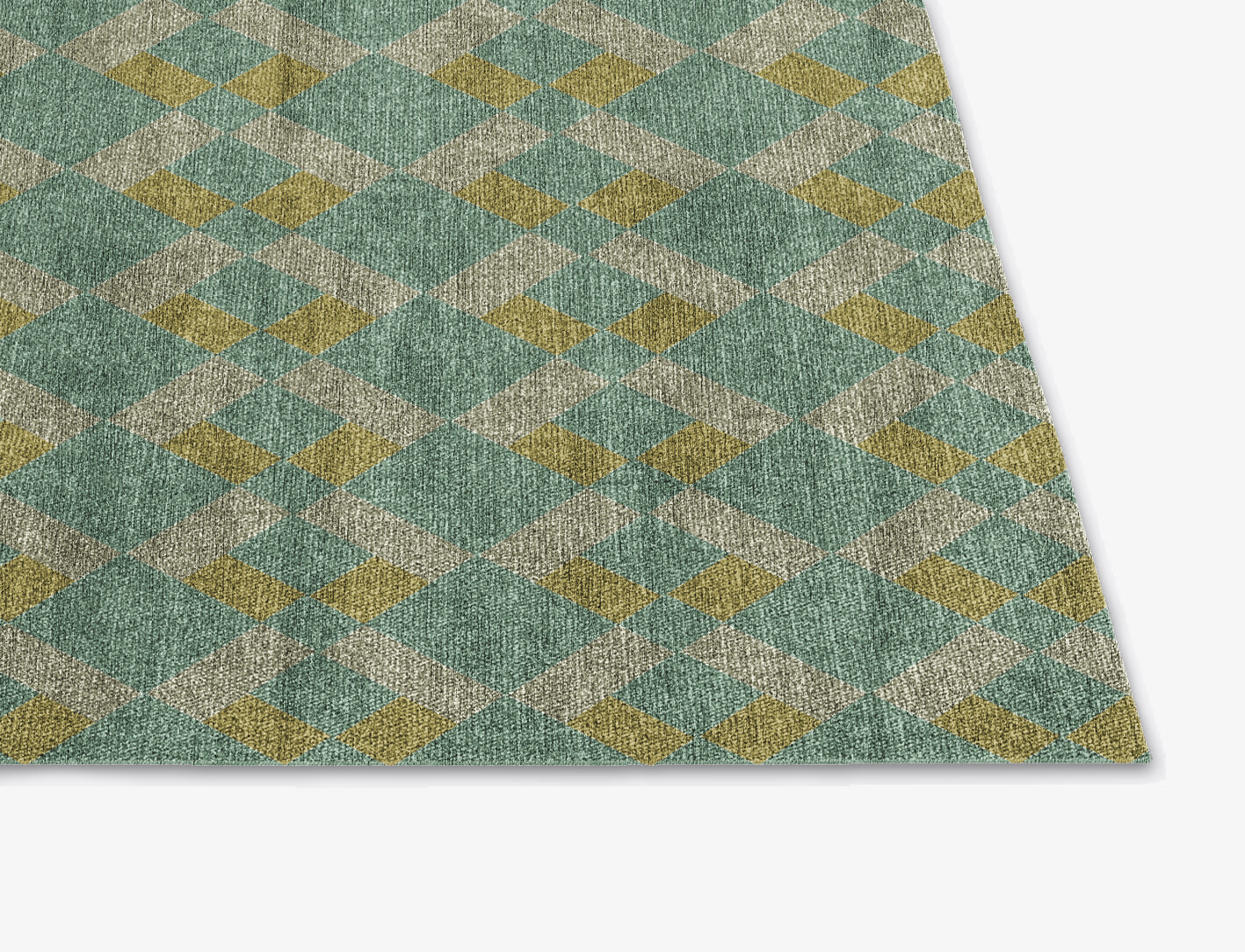 Merlin Geometric Square Flatweave Bamboo Silk Custom Rug by Rug Artisan
