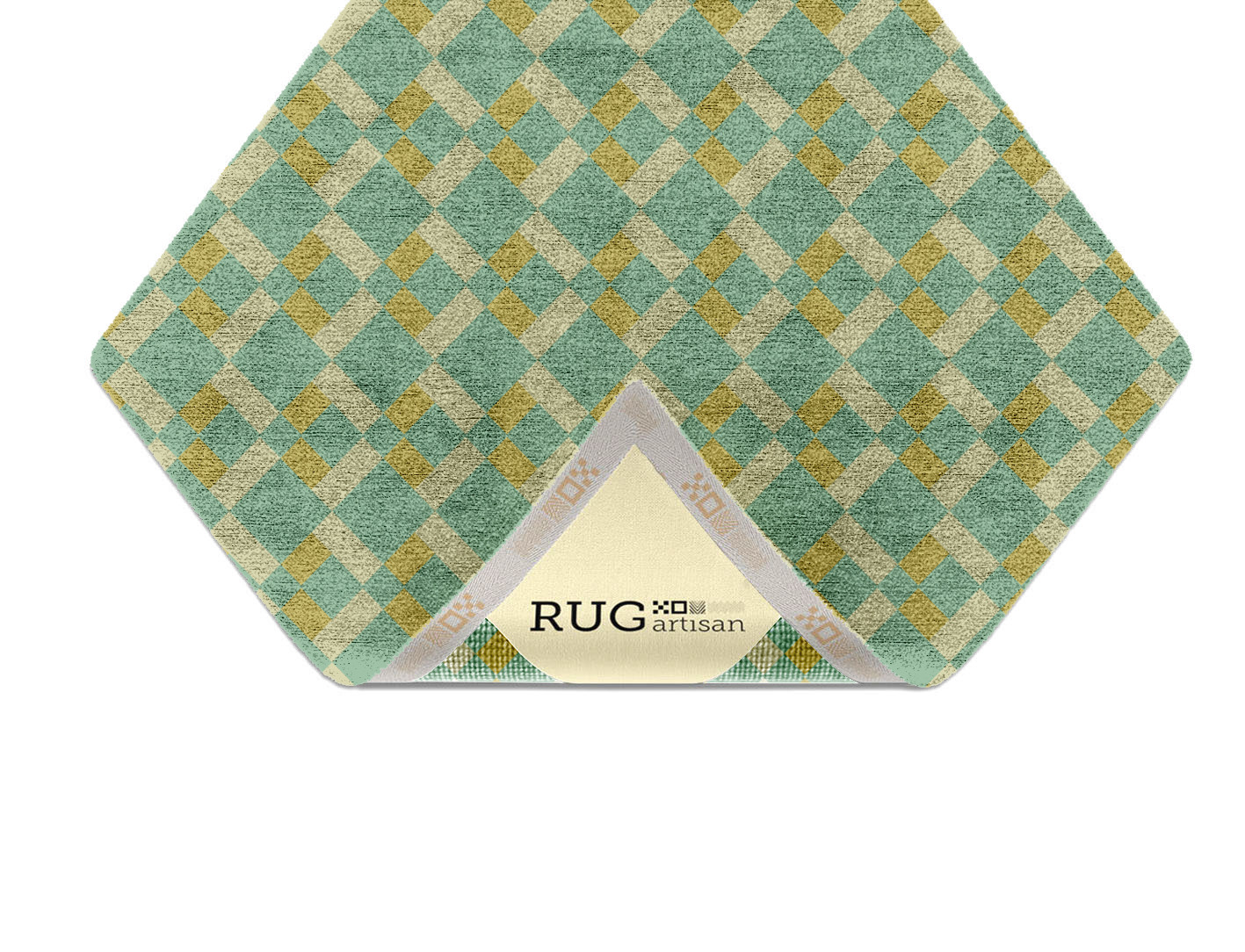 Merlin Geometric Diamond Hand Knotted Bamboo Silk Custom Rug by Rug Artisan
