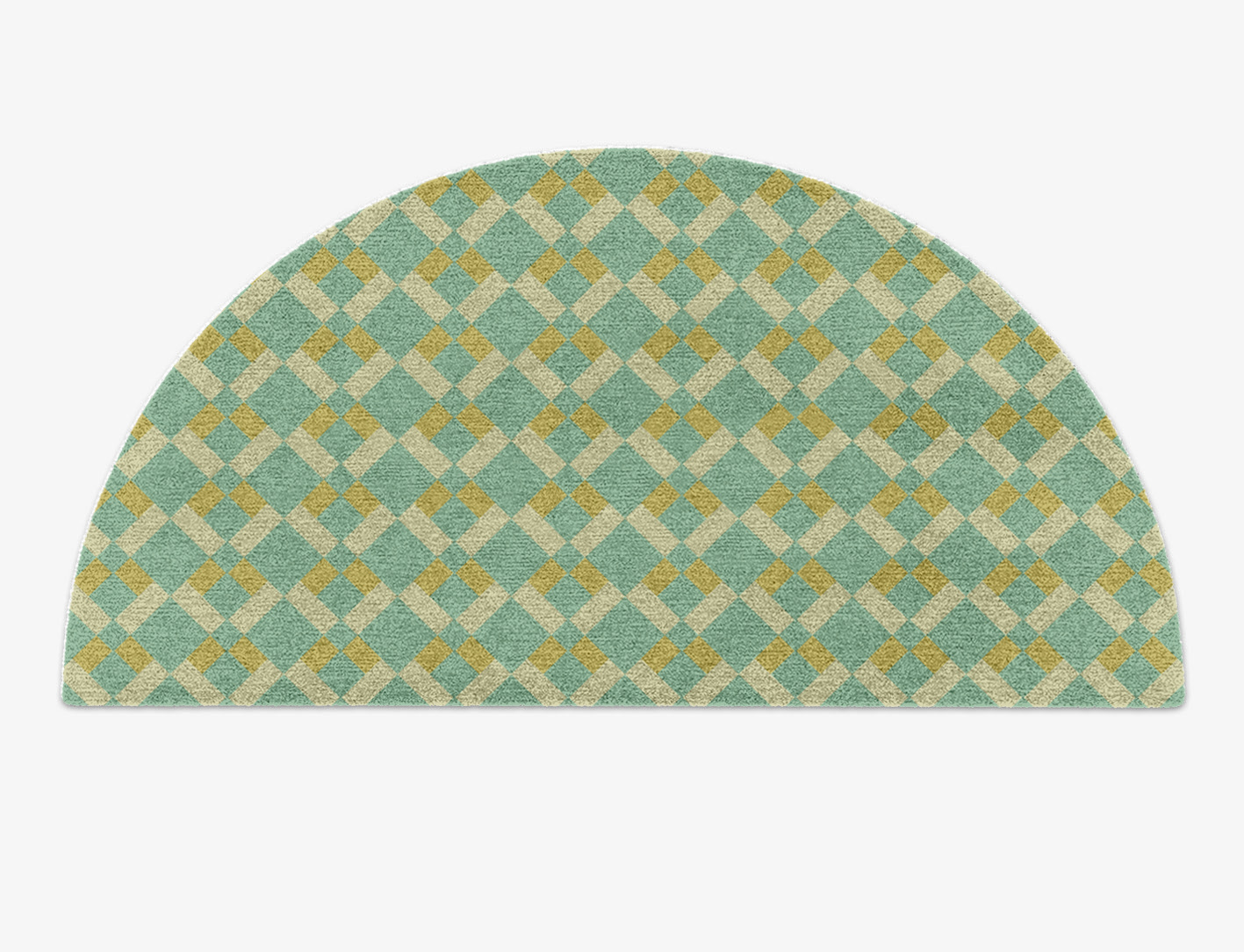 Merlin Geometric Halfmoon Hand Knotted Tibetan Wool Custom Rug by Rug Artisan
