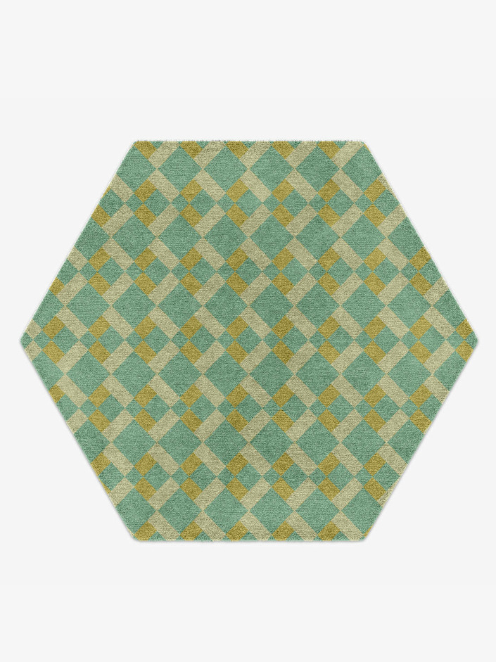 Merlin Geometric Hexagon Hand Knotted Tibetan Wool Custom Rug by Rug Artisan