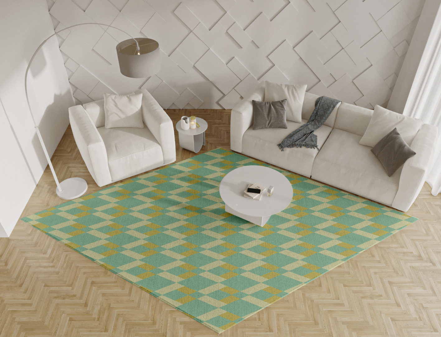 Merlin Geometric Diamond Hand Tufted Pure Wool Custom Rug by Rug Artisan