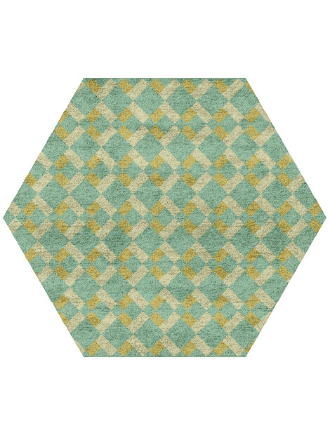 Merlin Geometric Hexagon Hand Tufted Bamboo Silk Custom Rug by Rug Artisan