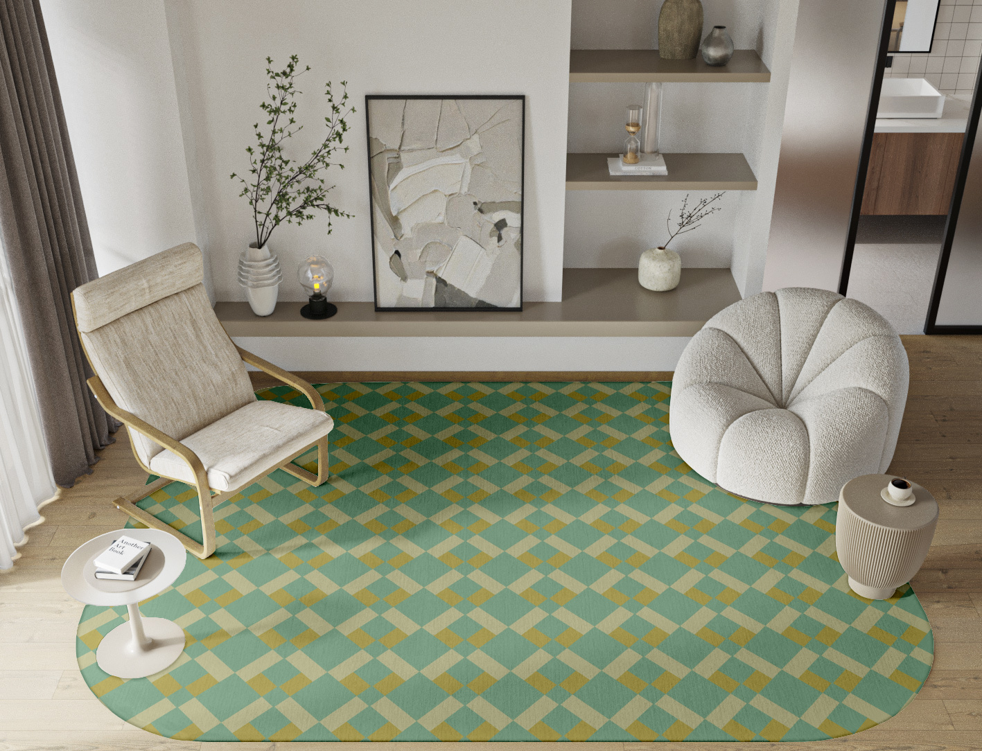 Merlin Geometric Oblong Hand Tufted Pure Wool Custom Rug by Rug Artisan