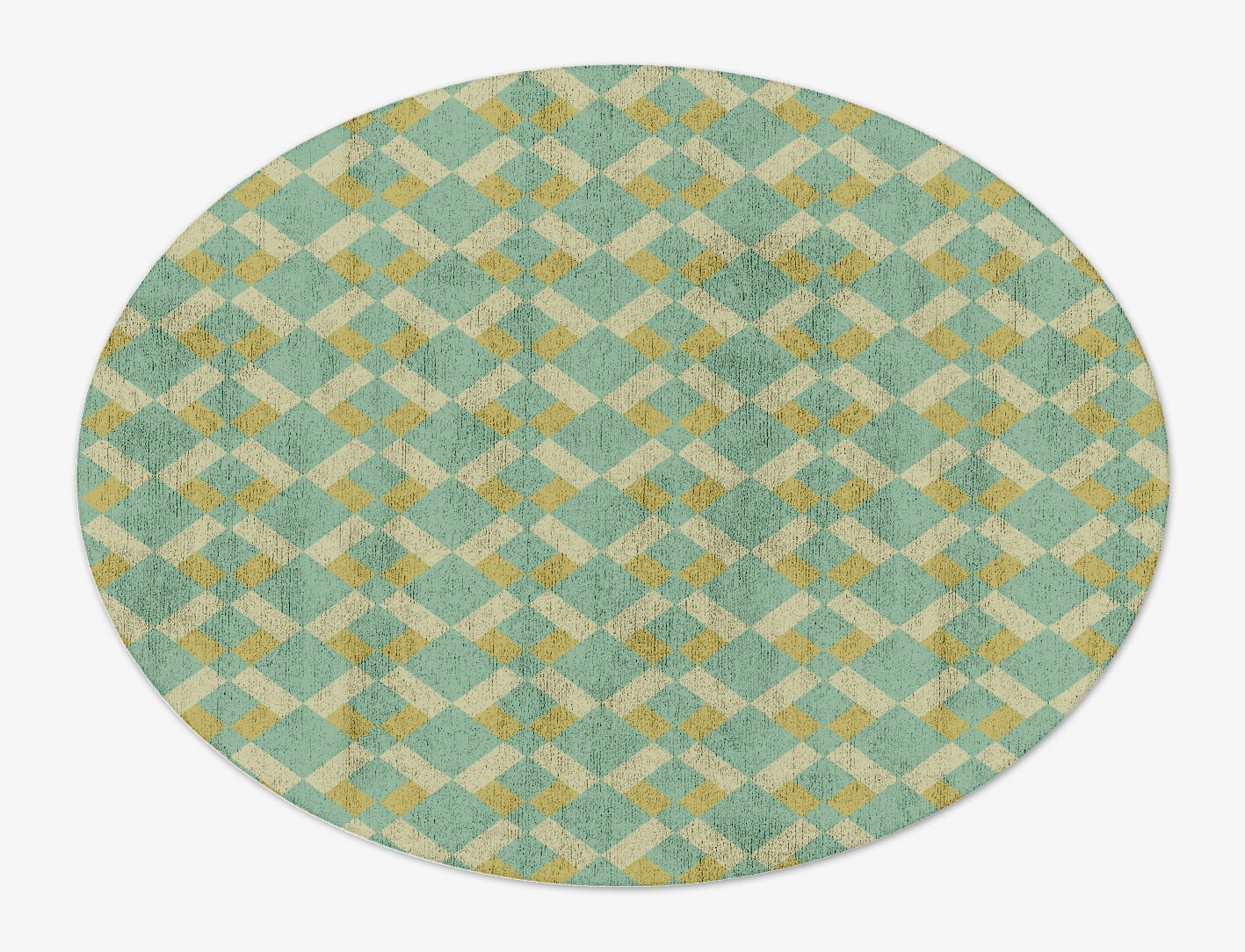 Merlin Geometric Oval Hand Tufted Bamboo Silk Custom Rug by Rug Artisan