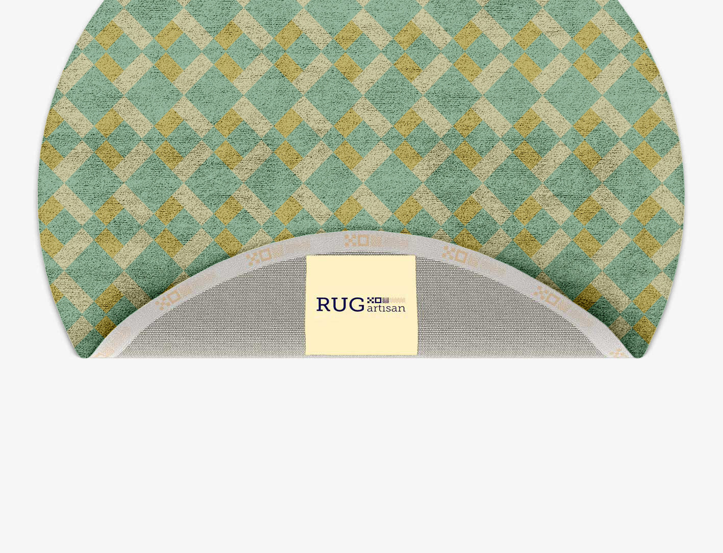 Merlin Geometric Round Hand Tufted Bamboo Silk Custom Rug by Rug Artisan
