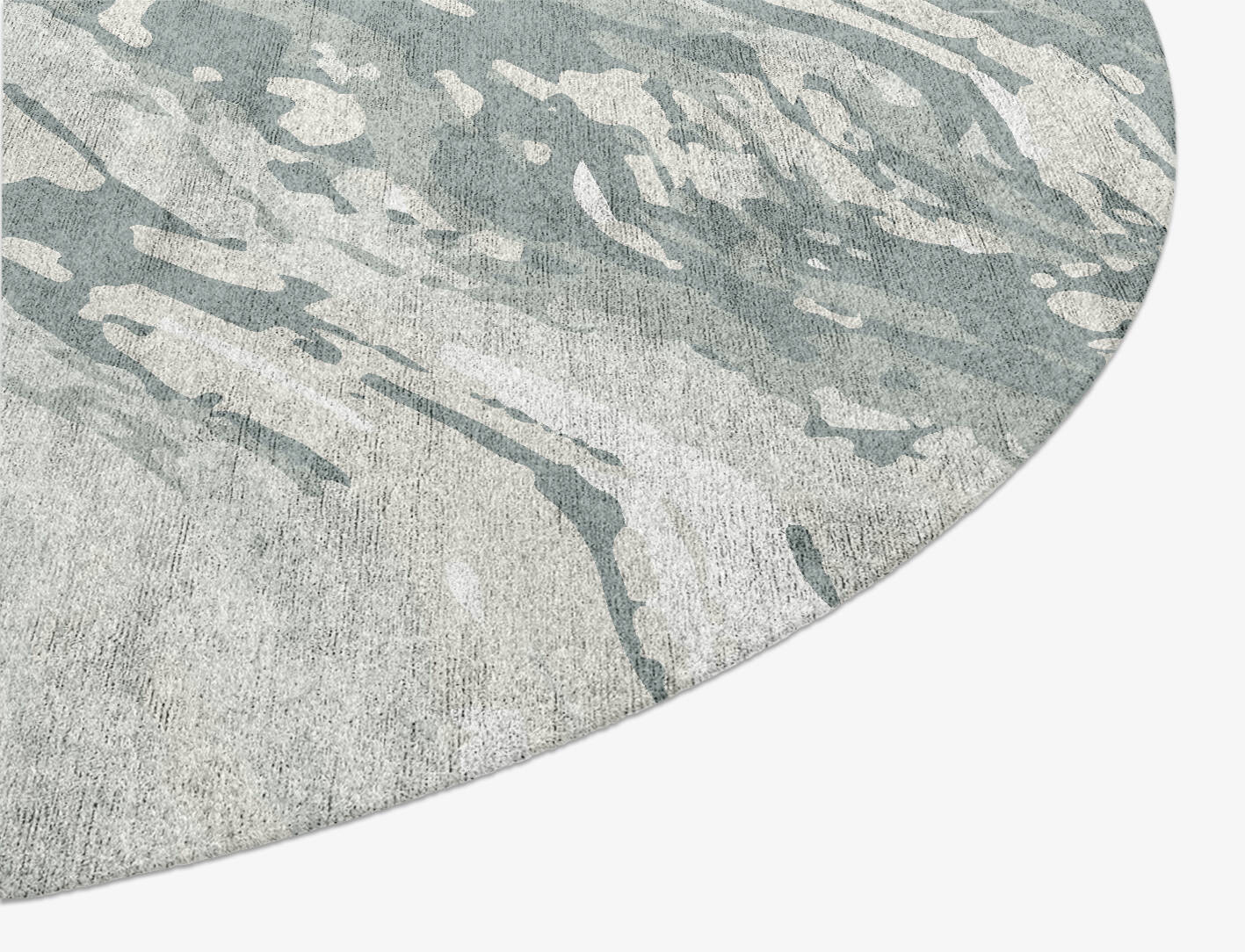 Metamorphic Surface Art Oval Hand Knotted Bamboo Silk Custom Rug by Rug Artisan