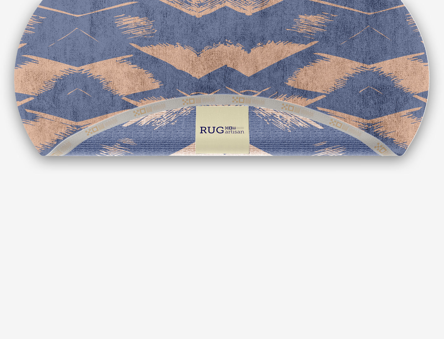 Mexican Wave Abstract Oval Hand Knotted Bamboo Silk Custom Rug by Rug Artisan