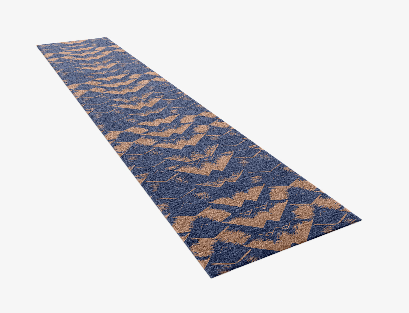 Mexican Wave Abstract Runner Hand Knotted Tibetan Wool Custom Rug by Rug Artisan