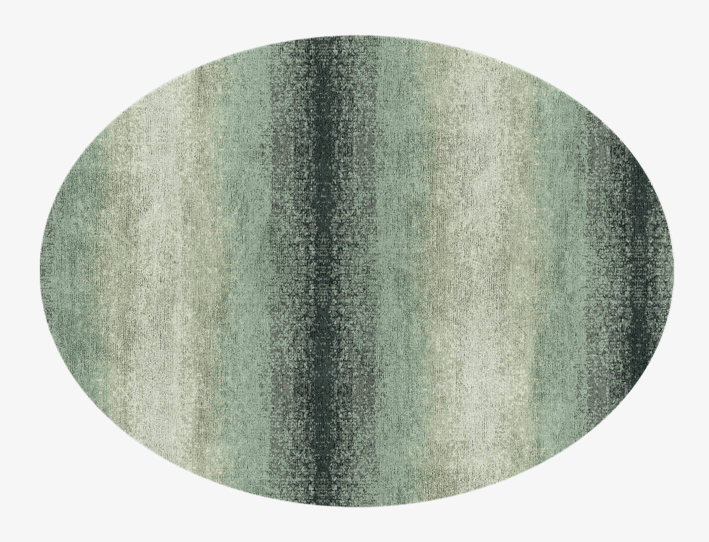 Midsea Gradation Oval Hand Knotted Bamboo Silk Custom Rug by Rug Artisan