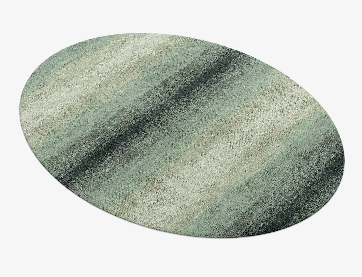 Midsea Gradation Oval Hand Knotted Bamboo Silk Custom Rug by Rug Artisan