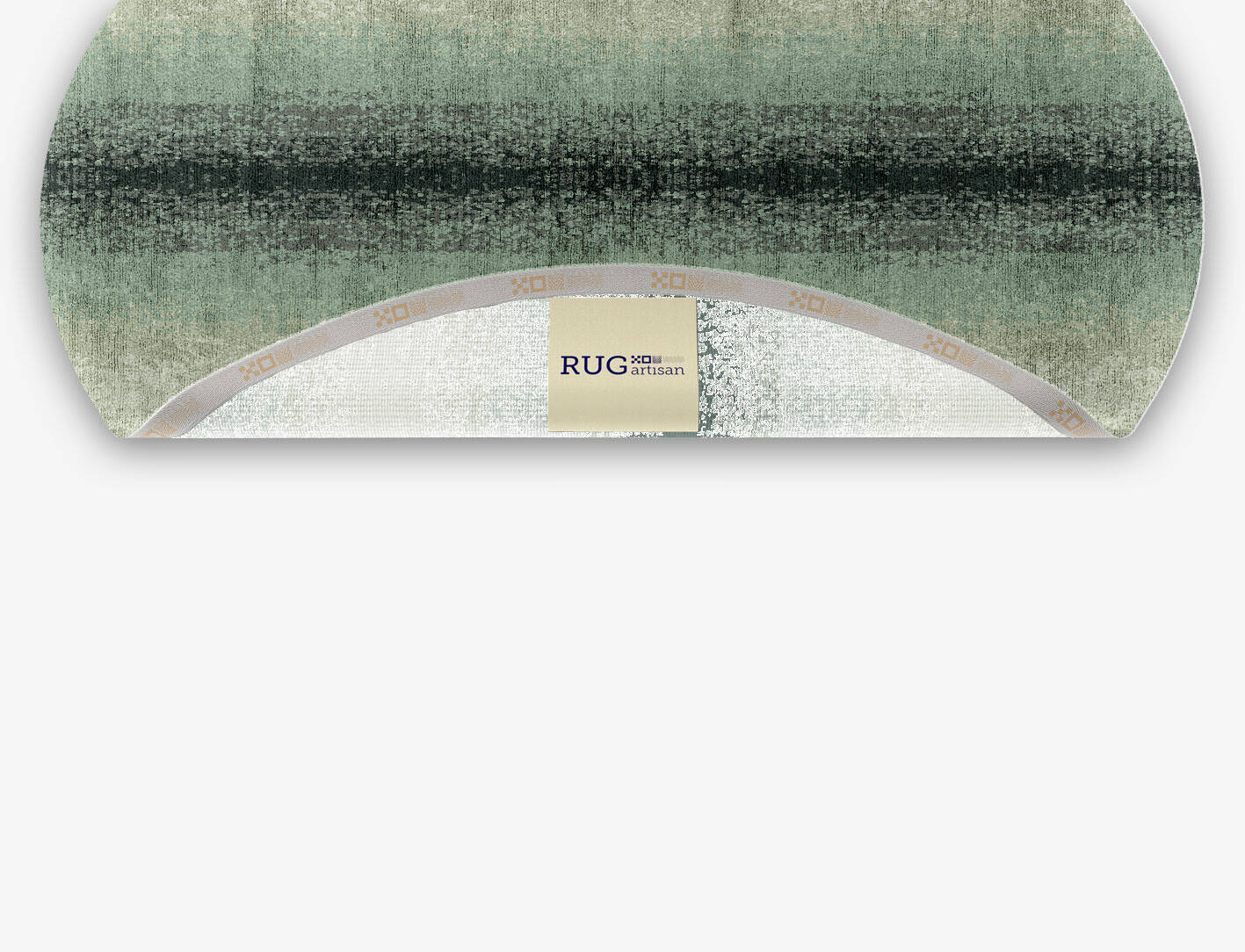 Midsea Gradation Oval Hand Knotted Bamboo Silk Custom Rug by Rug Artisan