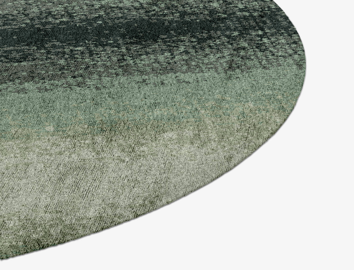 Midsea Gradation Round Hand Knotted Bamboo Silk Custom Rug by Rug Artisan