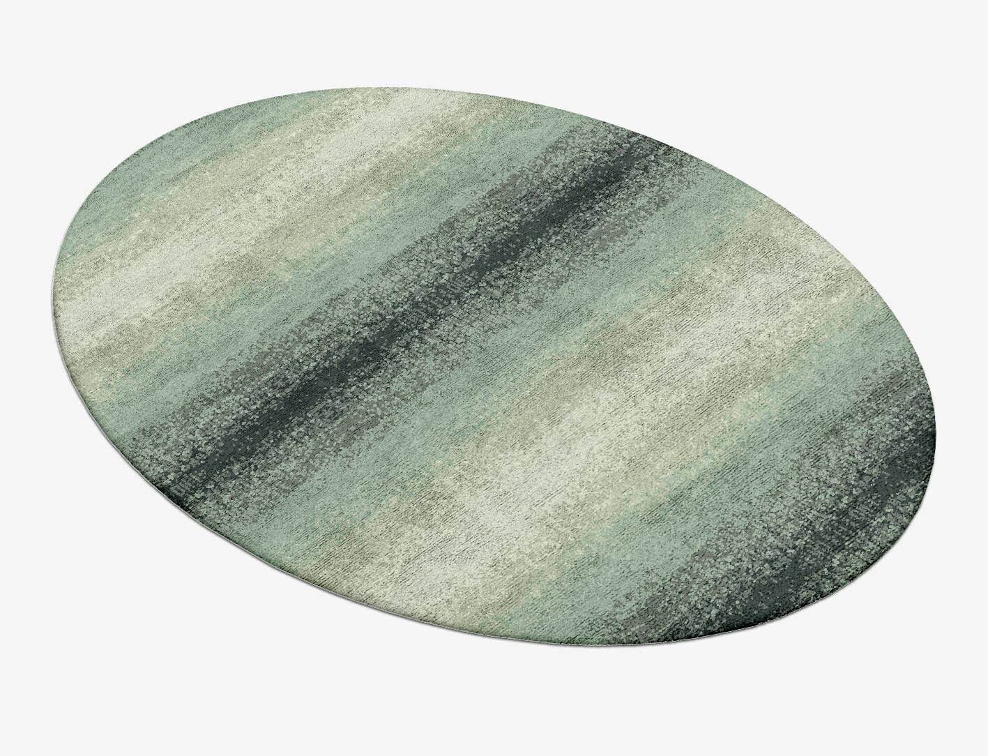 Midsea Gradation Oval Hand Tufted Bamboo Silk Custom Rug by Rug Artisan