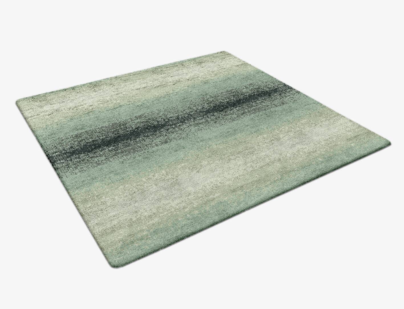 Midsea Gradation Square Hand Tufted Bamboo Silk Custom Rug by Rug Artisan