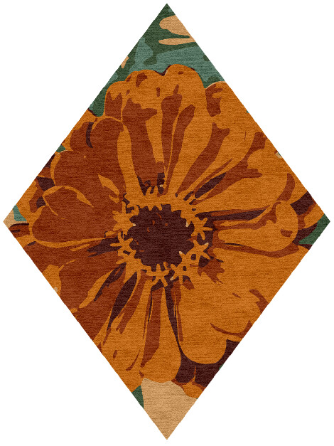 Midsummer Floral Diamond Hand Knotted Tibetan Wool Custom Rug by Rug Artisan