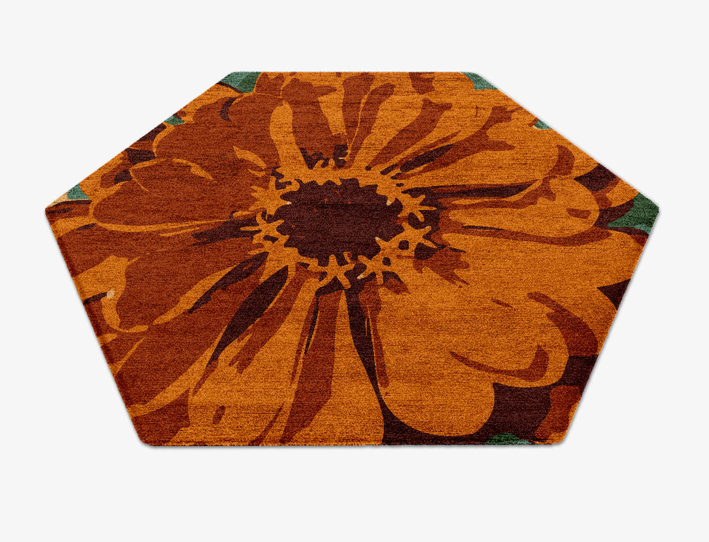 Midsummer Floral Hexagon Hand Knotted Bamboo Silk Custom Rug by Rug Artisan