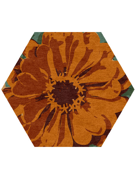 Midsummer Floral Hexagon Hand Knotted Tibetan Wool Custom Rug by Rug Artisan