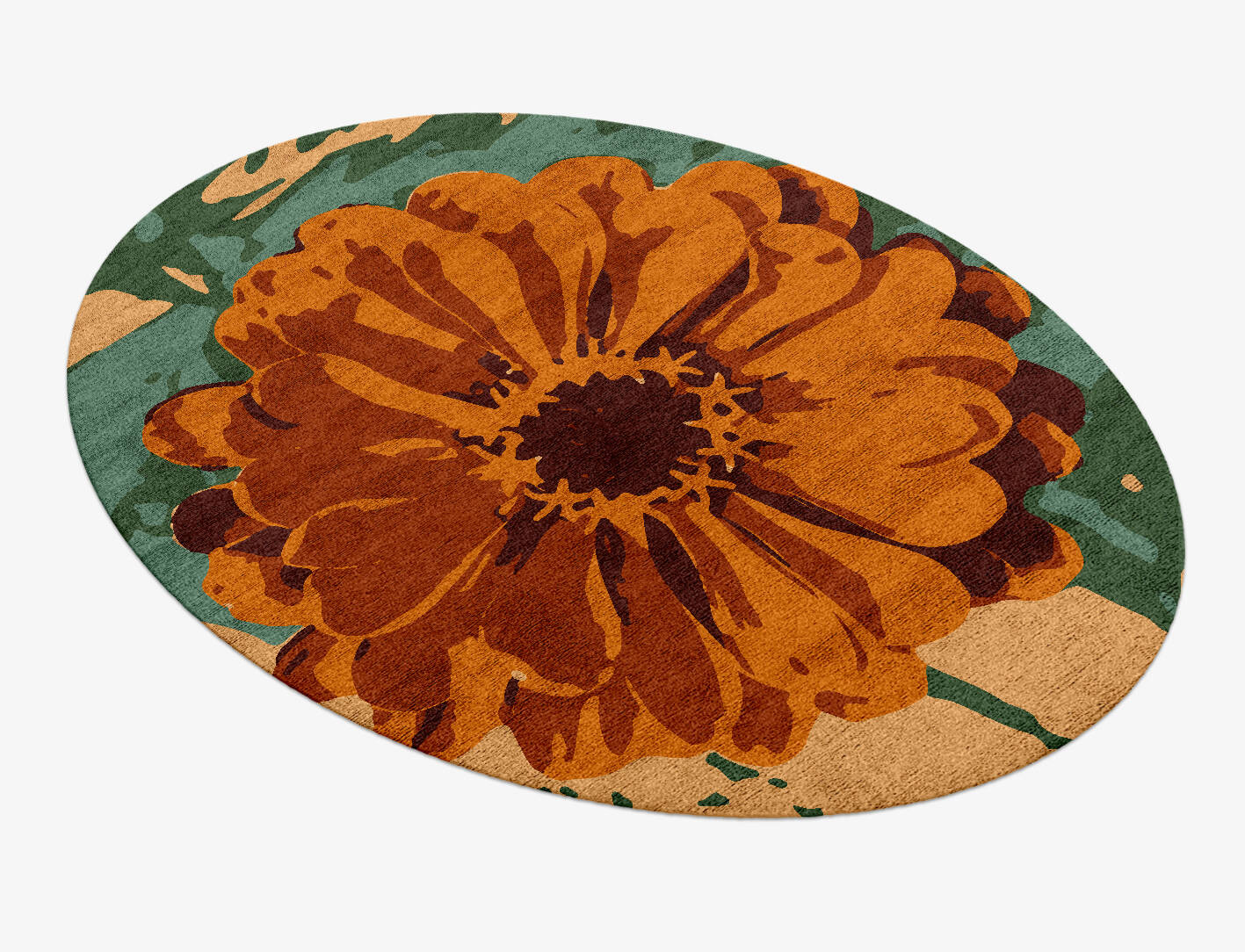 Midsummer Floral Oval Hand Knotted Bamboo Silk Custom Rug by Rug Artisan