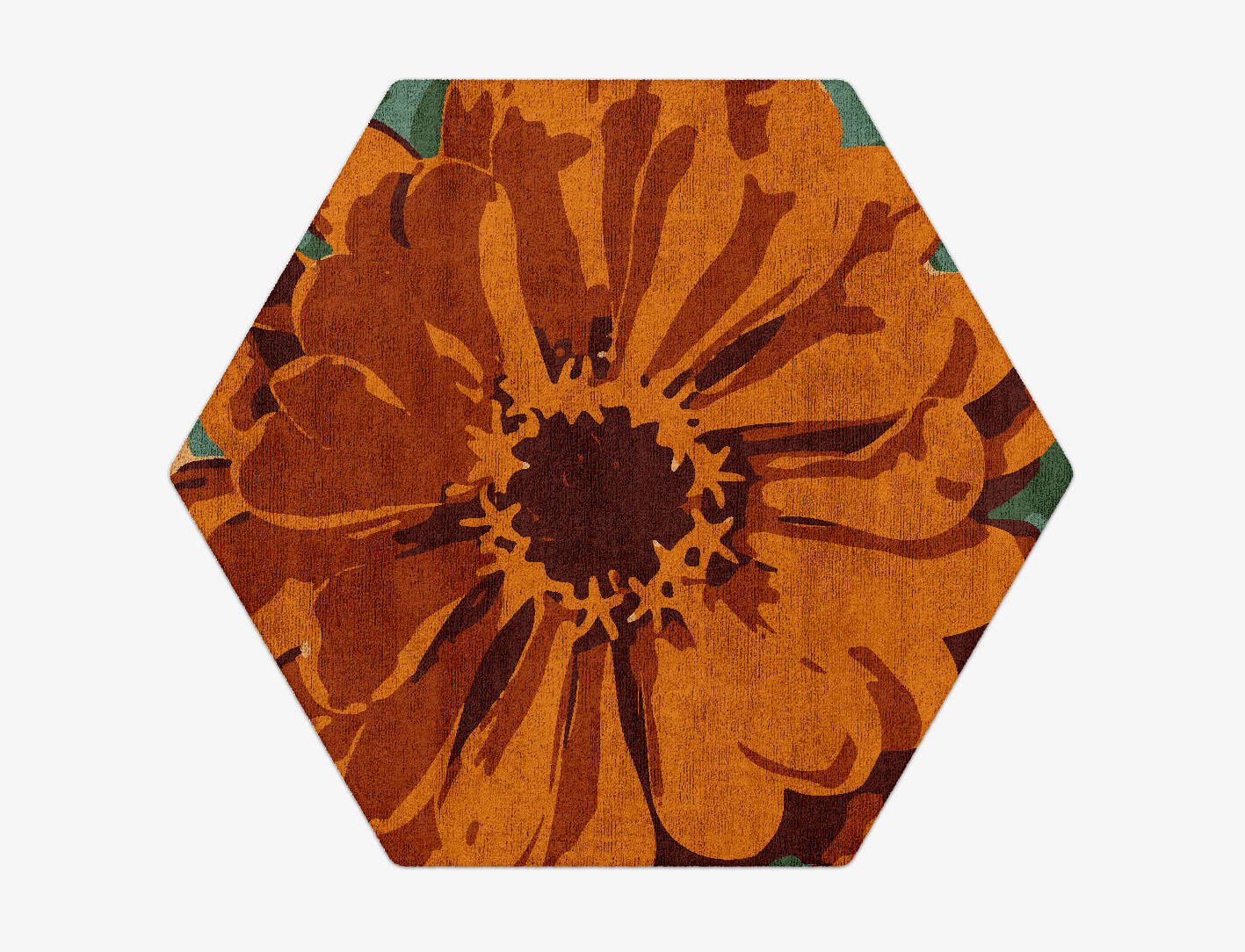 Midsummer Floral Hexagon Hand Tufted Bamboo Silk Custom Rug by Rug Artisan