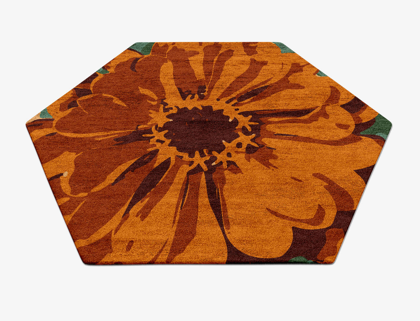 Midsummer Floral Hexagon Hand Tufted Bamboo Silk Custom Rug by Rug Artisan