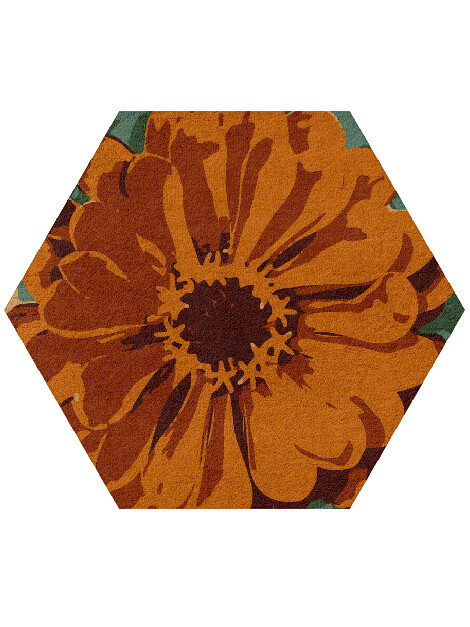 Midsummer Floral Hexagon Hand Tufted Pure Wool Custom Rug by Rug Artisan