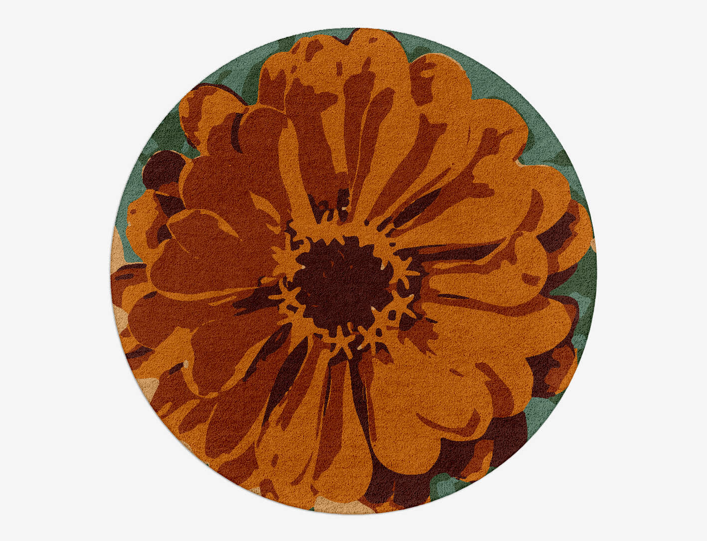 Midsummer Floral Round Hand Tufted Pure Wool Custom Rug by Rug Artisan
