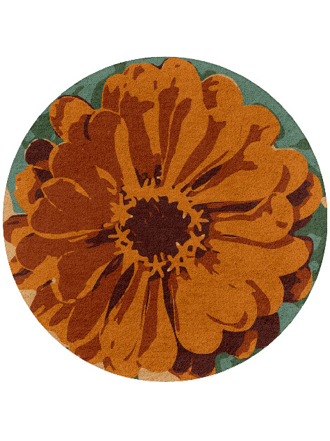 Midsummer Floral Round Hand Tufted Pure Wool Custom Rug by Rug Artisan
