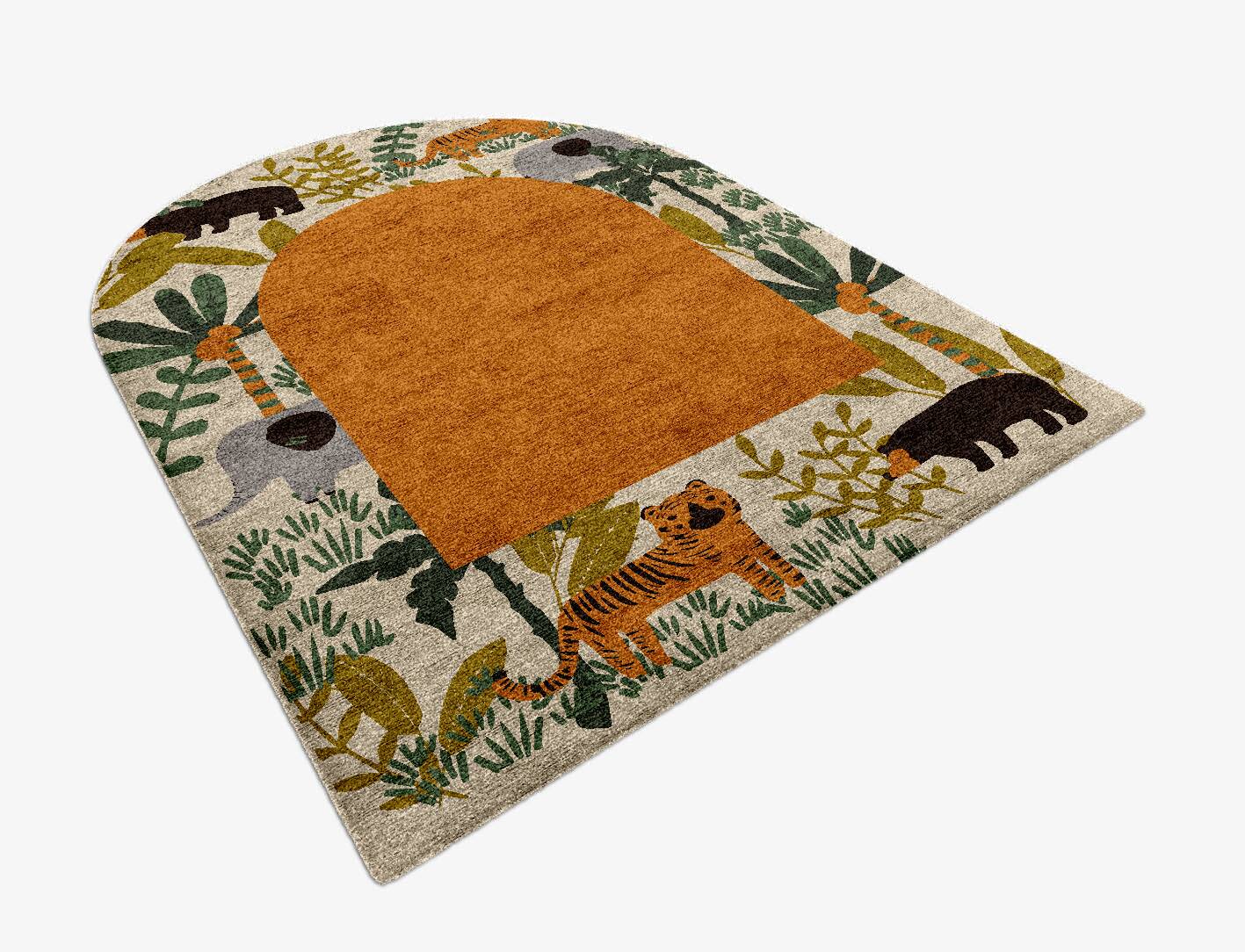 Mighty Jungle Kids Arch Hand Knotted Bamboo Silk Custom Rug by Rug Artisan