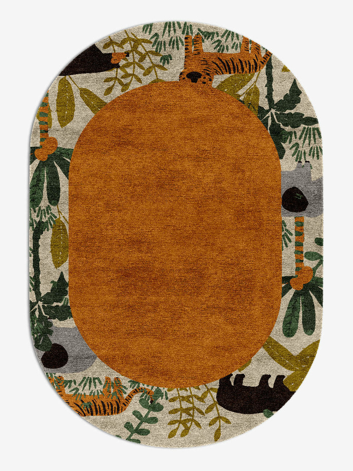 Mighty Jungle Kids Capsule Hand Knotted Bamboo Silk Custom Rug by Rug Artisan