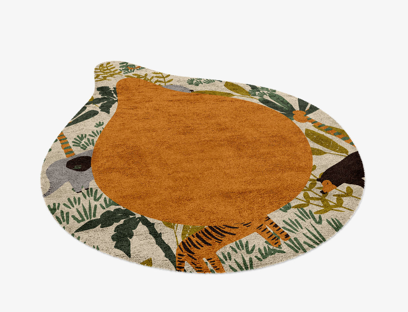 Mighty Jungle Kids Drop Hand Knotted Bamboo Silk Custom Rug by Rug Artisan