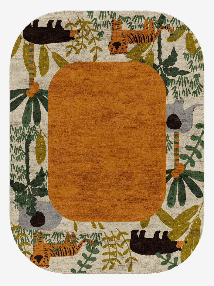 Mighty Jungle Kids Oblong Hand Knotted Bamboo Silk Custom Rug by Rug Artisan