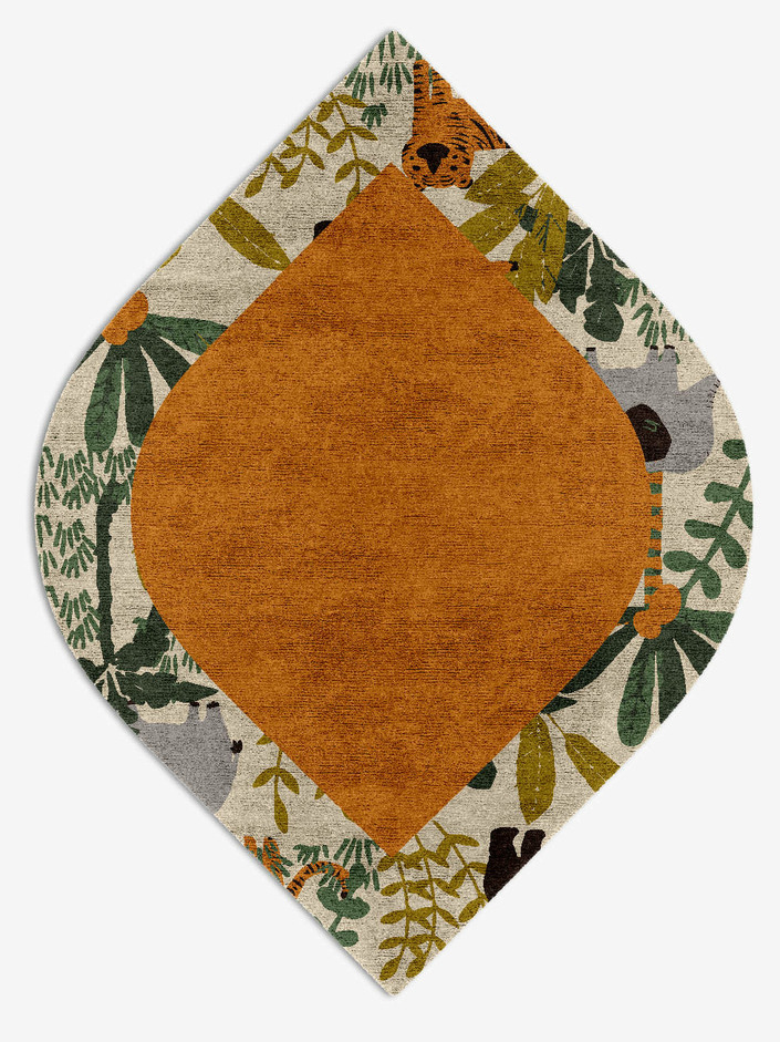 Mighty Jungle Kids Ogee Hand Knotted Bamboo Silk Custom Rug by Rug Artisan