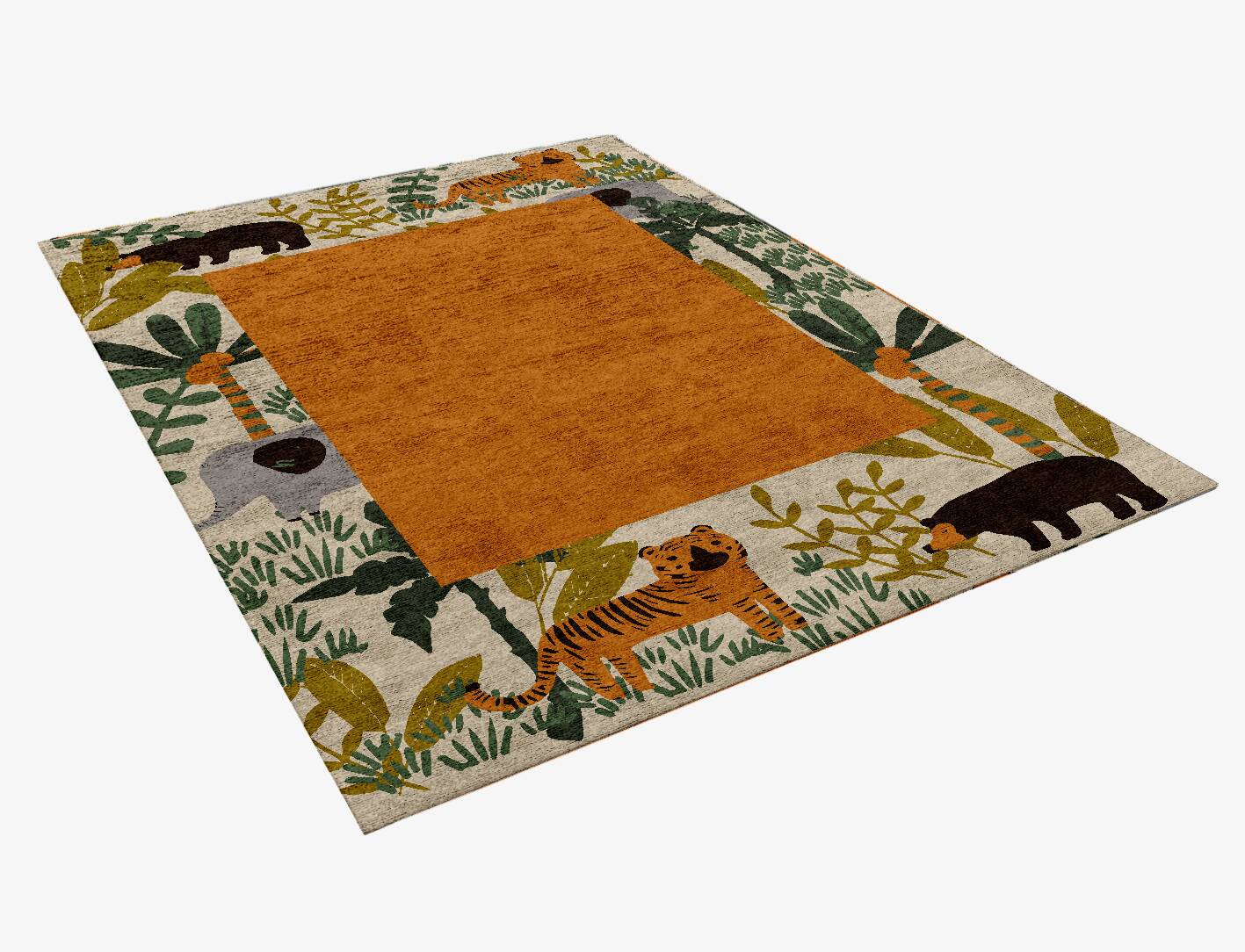 Mighty Jungle Kids Rectangle Hand Knotted Bamboo Silk Custom Rug by Rug Artisan