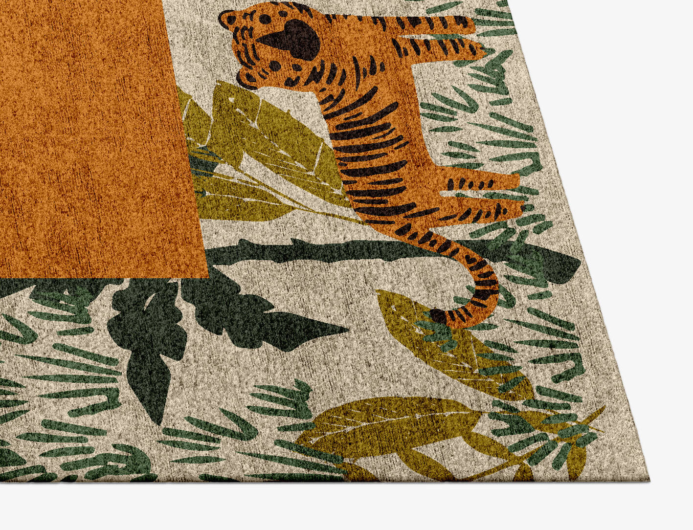 Mighty Jungle Kids Rectangle Hand Knotted Bamboo Silk Custom Rug by Rug Artisan