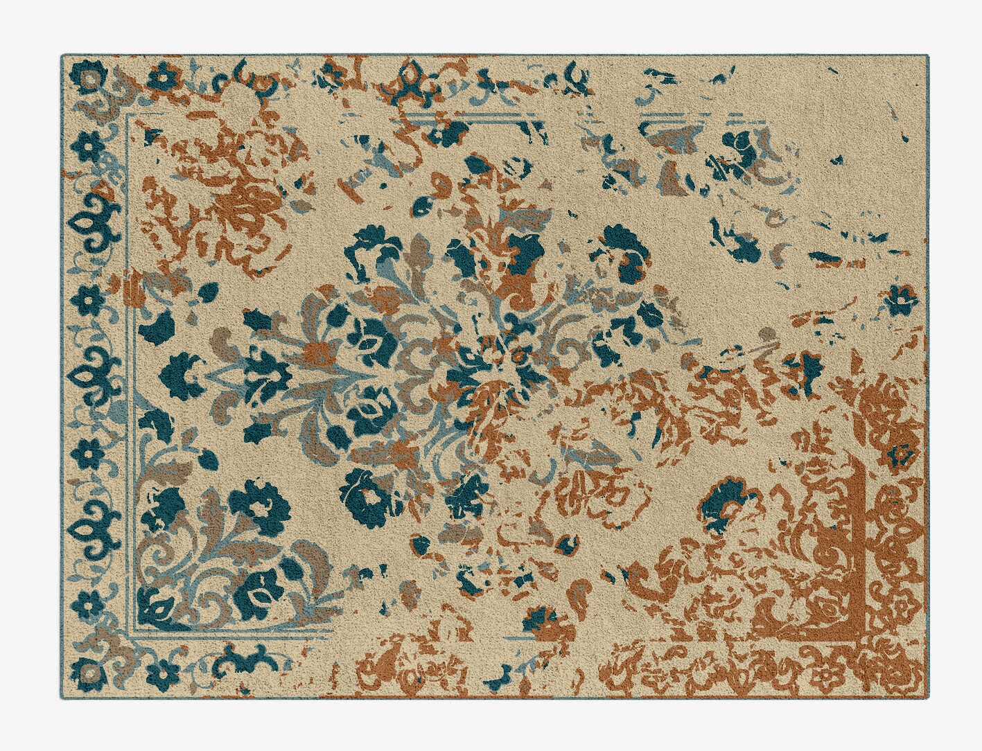 Mina Persian Bagh Rectangle Hand Tufted Pure Wool Custom Rug by Rug Artisan