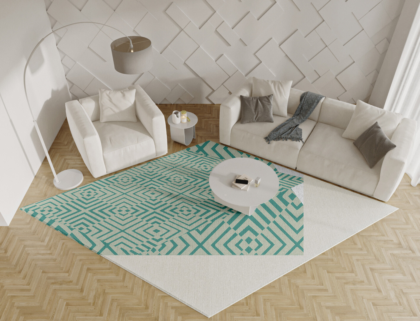 Mirage Geometric Diamond Hand Knotted Tibetan Wool Custom Rug by Rug Artisan