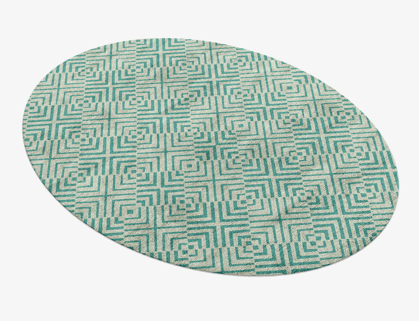 Mirage Modern Geometrics Oval Hand Knotted Bamboo Silk Custom Rug by Rug Artisan