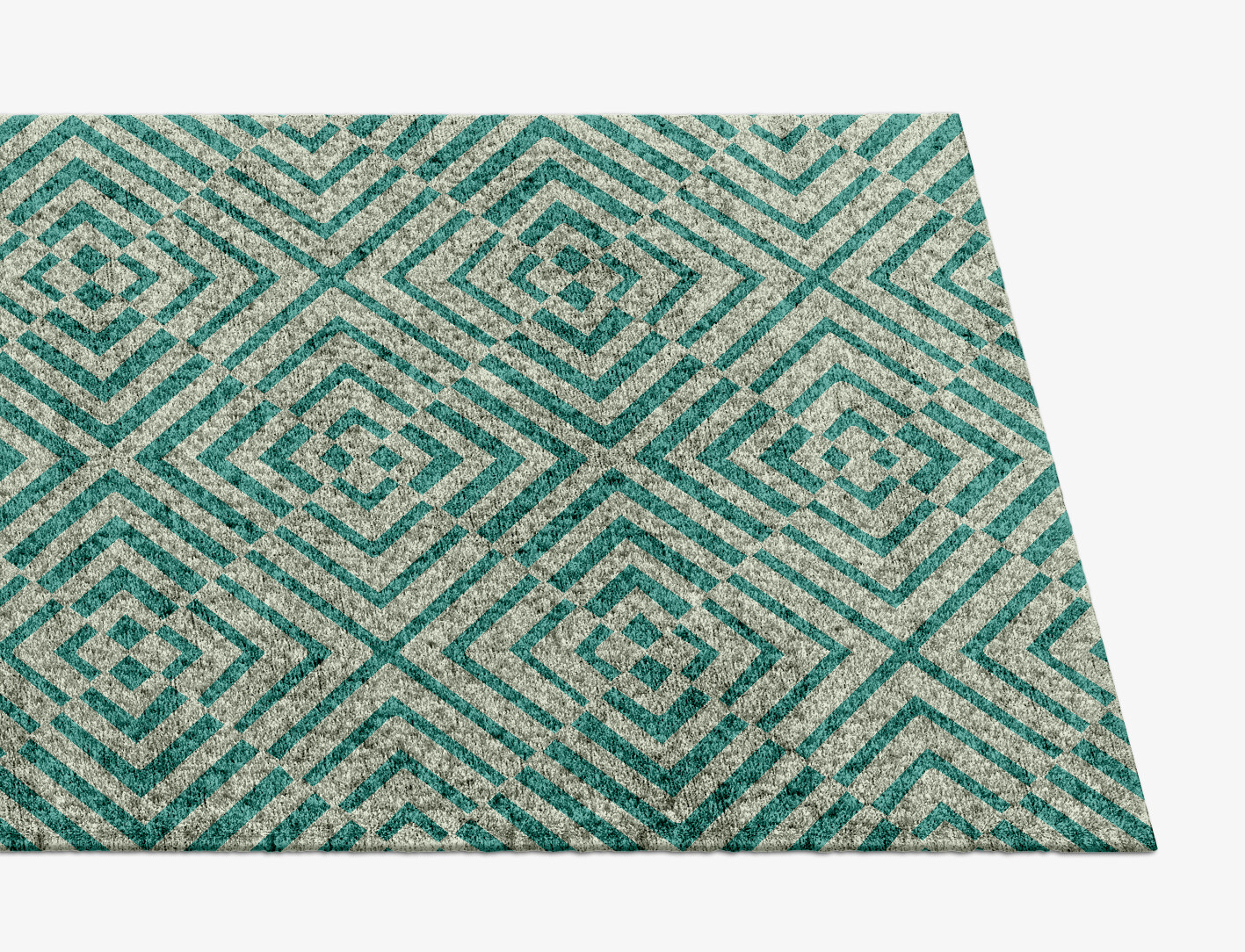 Mirage Geometric Runner Hand Knotted Bamboo Silk Custom Rug by Rug Artisan