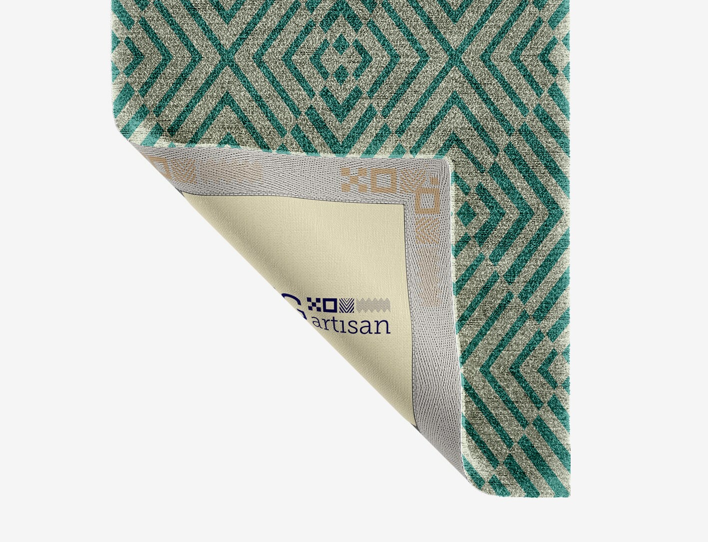 Mirage Geometric Runner Hand Knotted Bamboo Silk Custom Rug by Rug Artisan