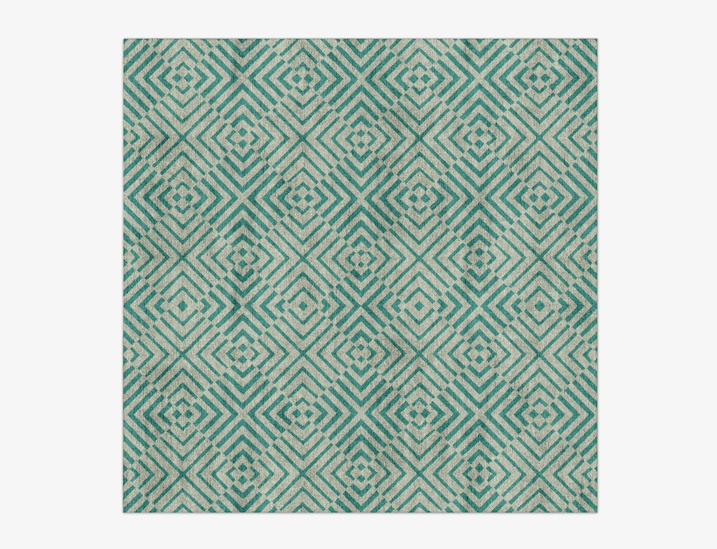 Mirage Geometric Square Hand Knotted Bamboo Silk Custom Rug by Rug Artisan