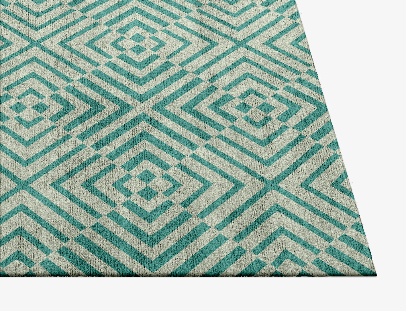 Mirage Geometric Square Hand Knotted Bamboo Silk Custom Rug by Rug Artisan