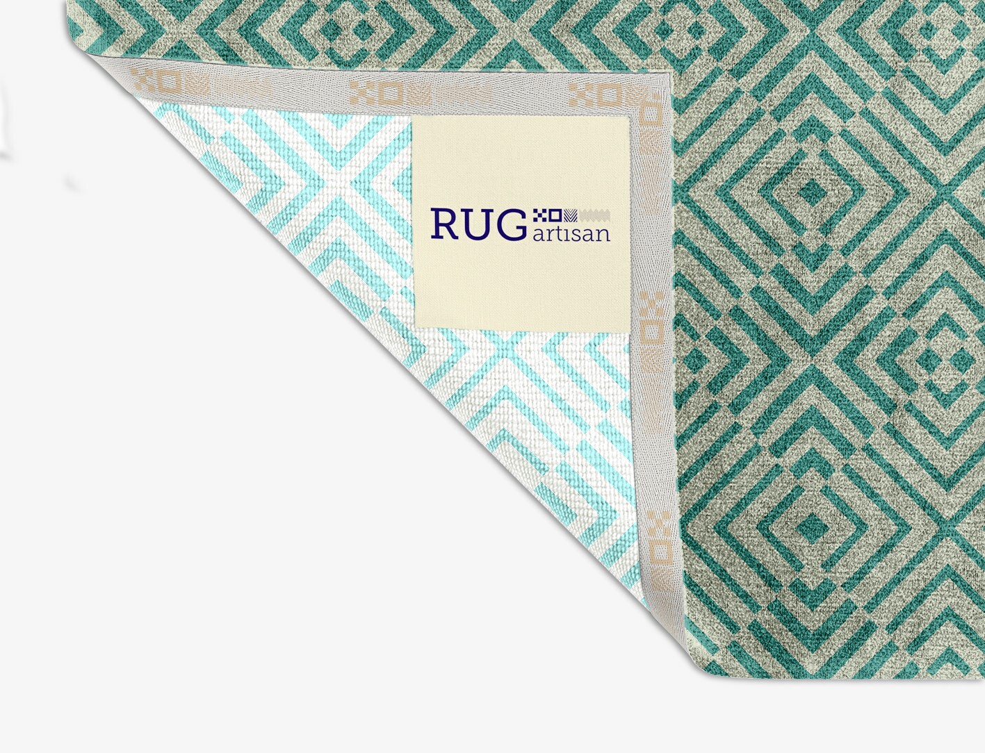 Mirage Geometric Square Hand Knotted Bamboo Silk Custom Rug by Rug Artisan